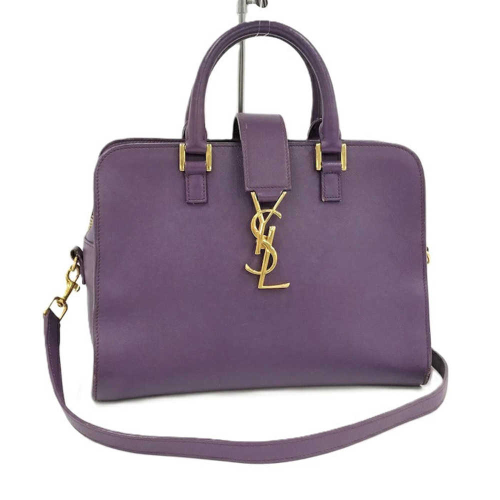Saint Laurent Handbag Baby Cabas Leather Purple